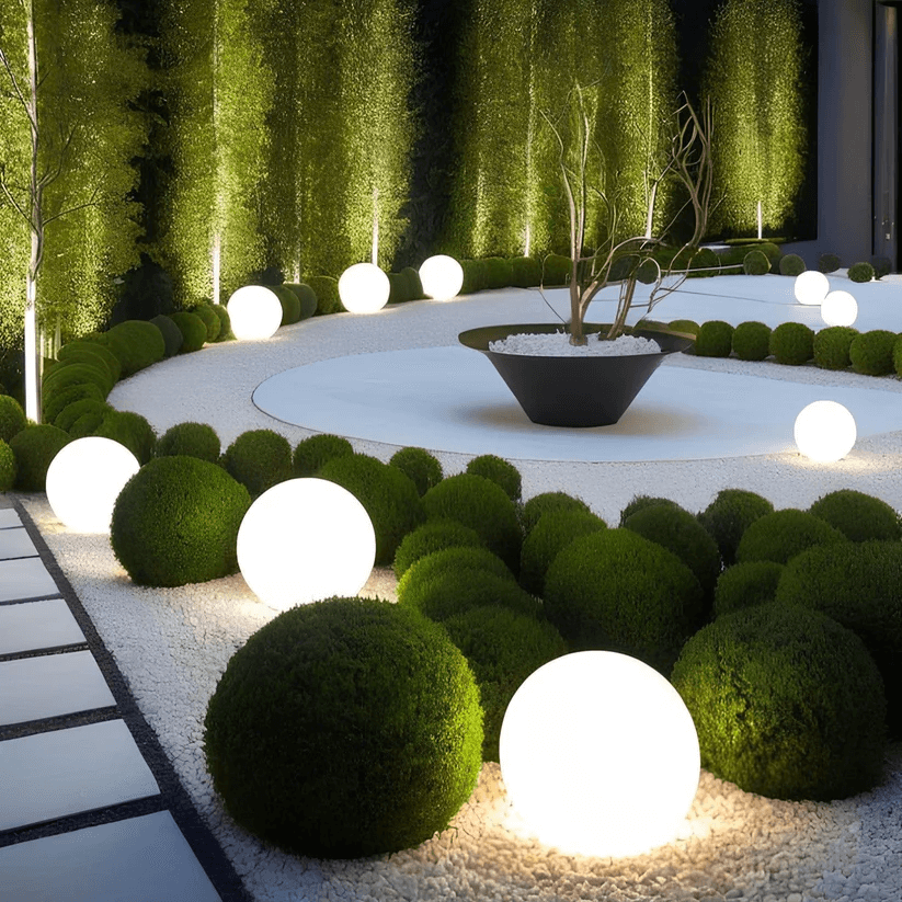 Lampe solaire LED sphérique pour jardin, éclairage d'ambiance extérieur résistant aux intempéries IP65.