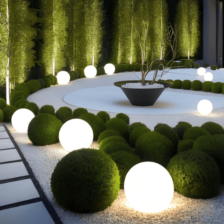 Lampe solaire LED sphérique pour jardin, éclairage d'ambiance extérieur résistant aux intempéries IP65.