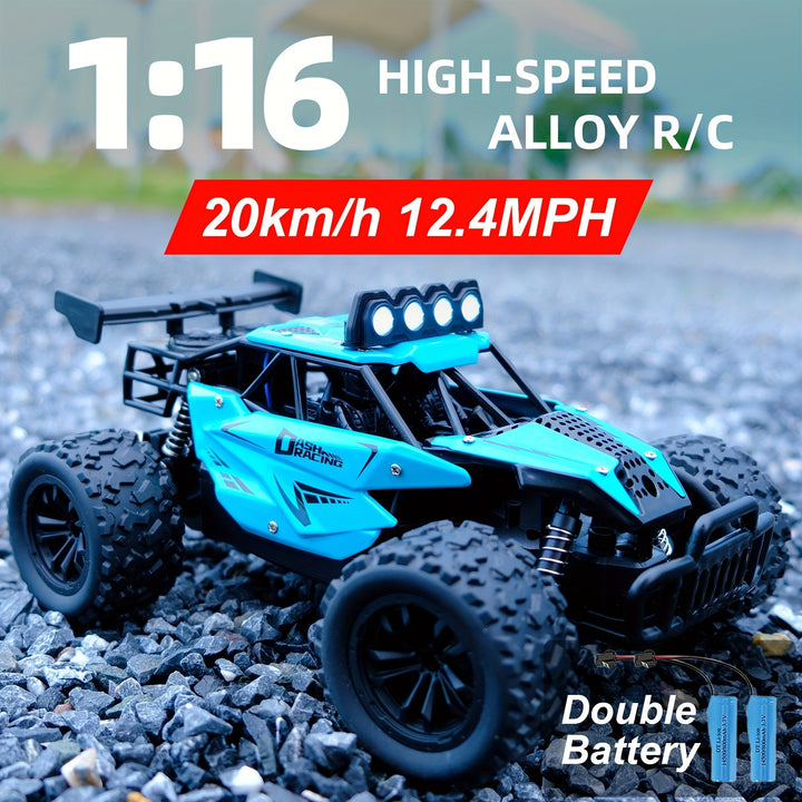 Jouet voiture RC en alliage pour enfants, idéale pour la course, avec lumières LED.