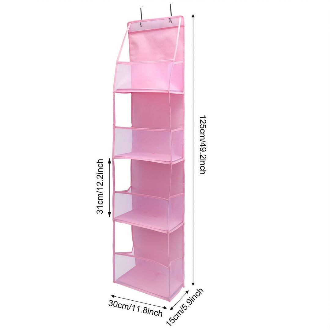 Accessoire d'organisation de porte suspendu, 4 compartiments filet pour rangement maison et dressing.