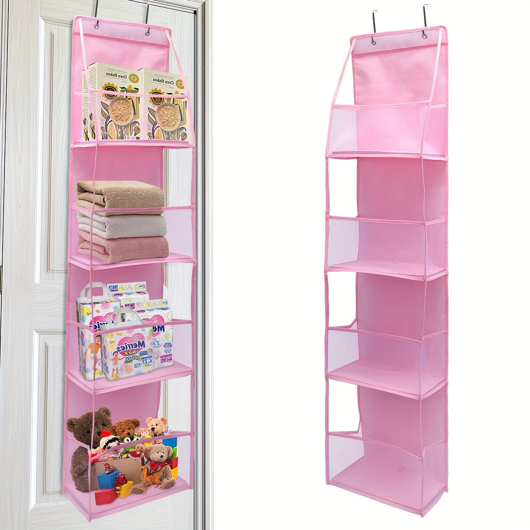 Organisateur de porte en textile avec 4 poches respirantes pour la chambre et les petits accessoires.