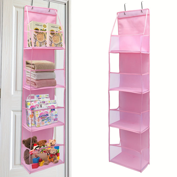 Organisateur de porte en textile avec 4 poches respirantes pour la chambre et les petits accessoires.