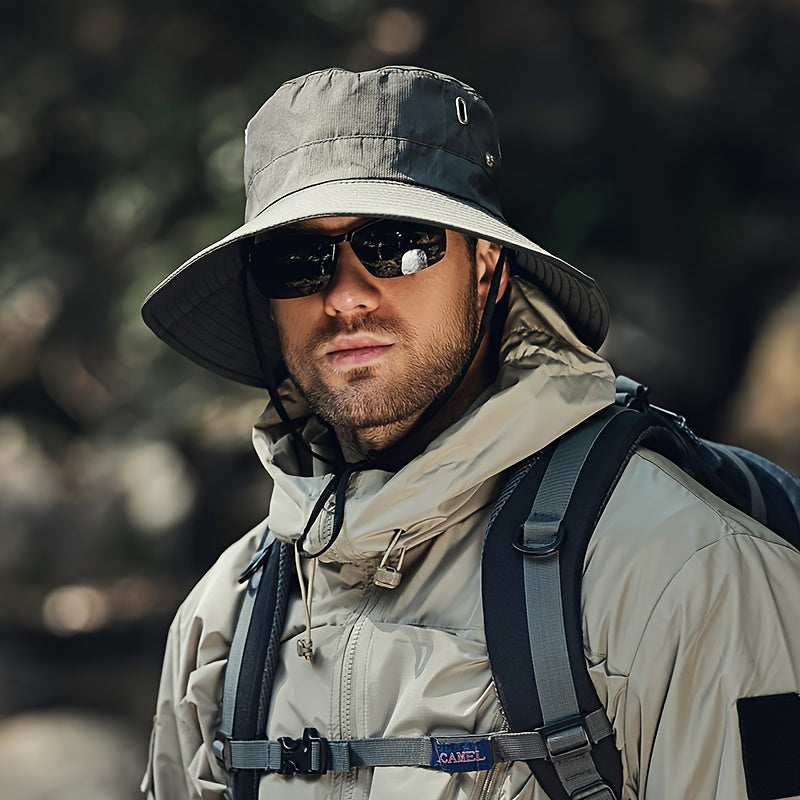 Accessoire de voyage anti-UV, chapeau de soleil léger et pliable pour femme et homme, activités outdoor.