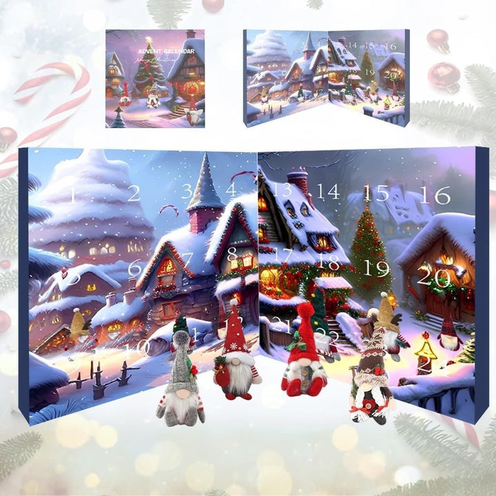 Calendrier de l'Avent Enchanté Noël, avec elfes et petites surprises pour enfants.