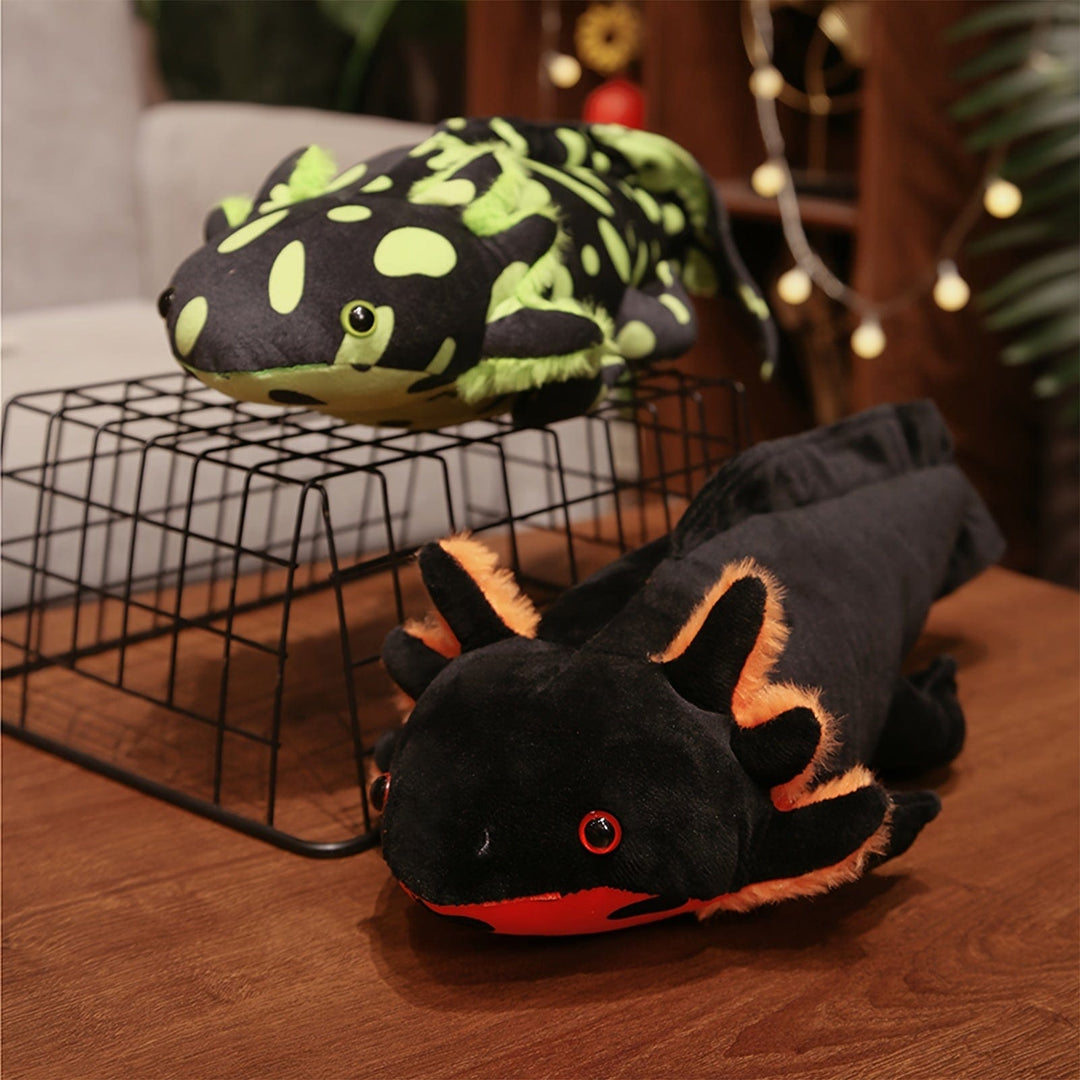 Doudou axolotl réaliste de 42cm, peluche décorative et jouet doux pour enfants de tout âge.