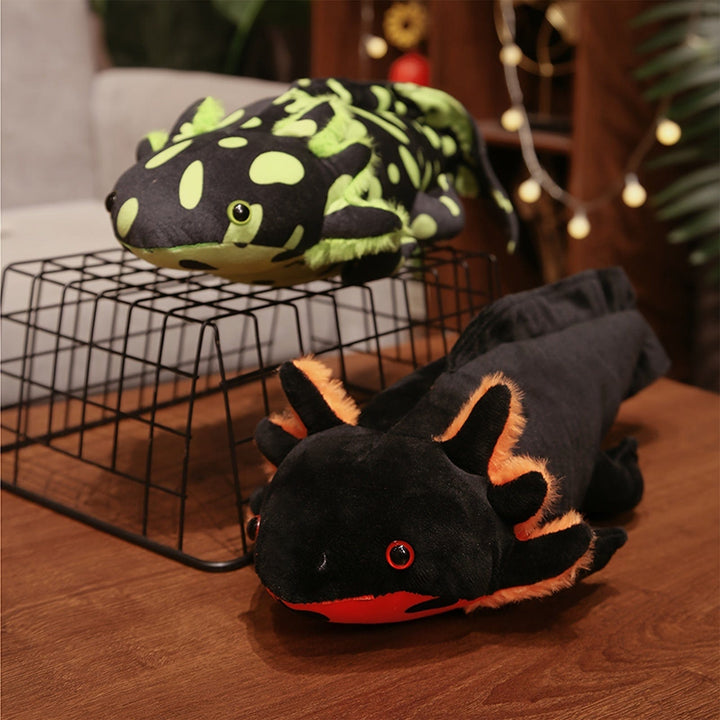 Doudou axolotl réaliste de 42cm, peluche décorative et jouet doux pour enfants de tout âge.