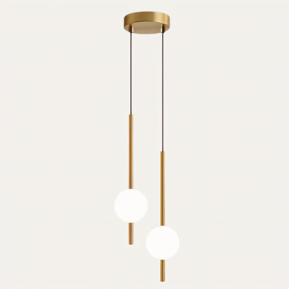 Luminaire LED design nordique, parfait pour îlot de cuisine ou table à manger. Apporte une lumière ajustable et décorative.