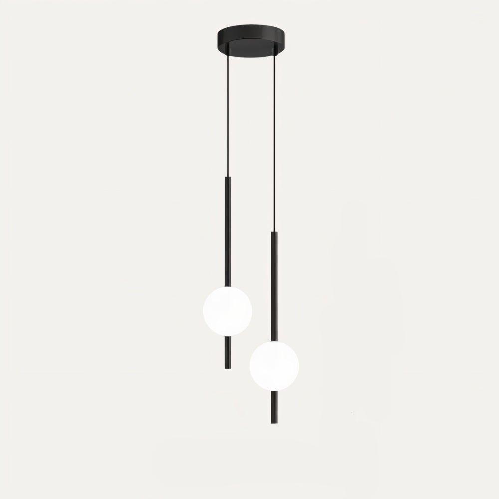 Lampe suspendue design LED, idéale pour un intérieur moderne. Éclairage ajustable, parfaite pour cuisine, salon ou salle à manger.