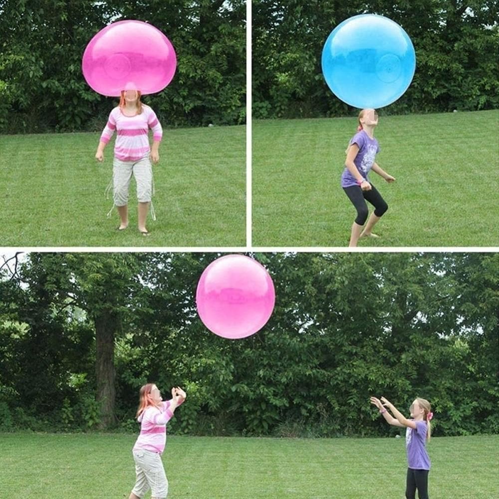 Grand ballon de jeu BouncerBliss indestructible pour enfants, idéal pour jeux extérieurs et intérieurs.