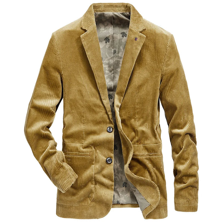 Blazer homme chic couleur camel, veste moderne et élégante pour l'automne. Style polyvalent et classique.