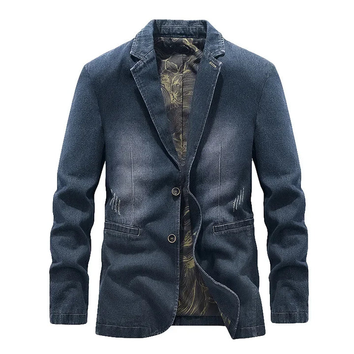 Veste homme délavée au style usé authentique, coupe décontractée et 2 boutons. Pour un look moderne.
