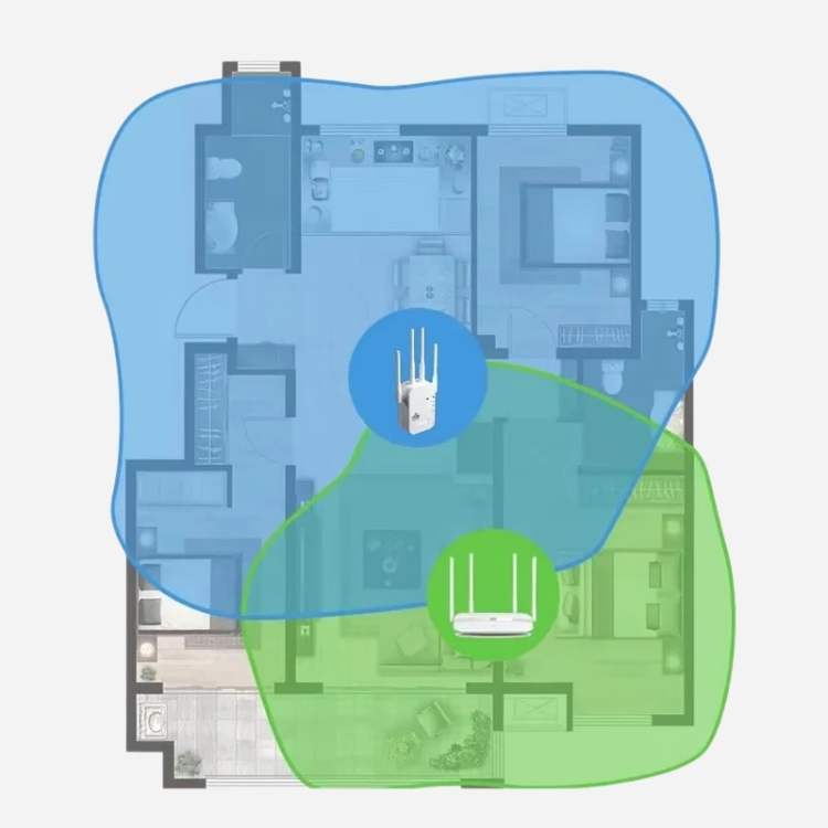 Amplificateur WiFi 5G double bande, répéteur puissant pour une connexion internet rapide et une couverture étendue.