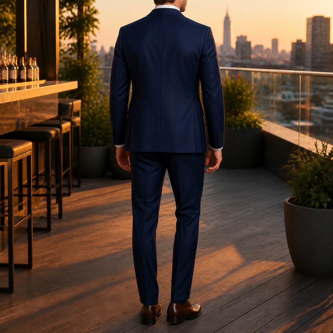 Un costume homme ajusté, parfait pour un mariage mémorable.