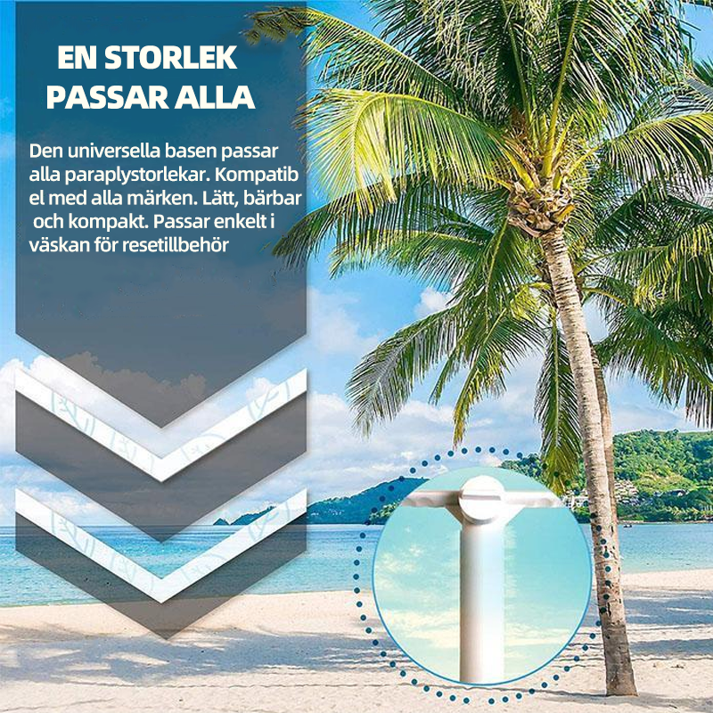 Ancre de parasol universelle, indispensable pour sécuriser votre parasol sur la plage durant les vacances.