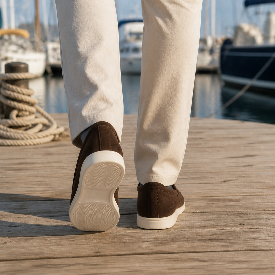 Mocassins homme, chaussures légères grande pointure, à enfiler facilement.