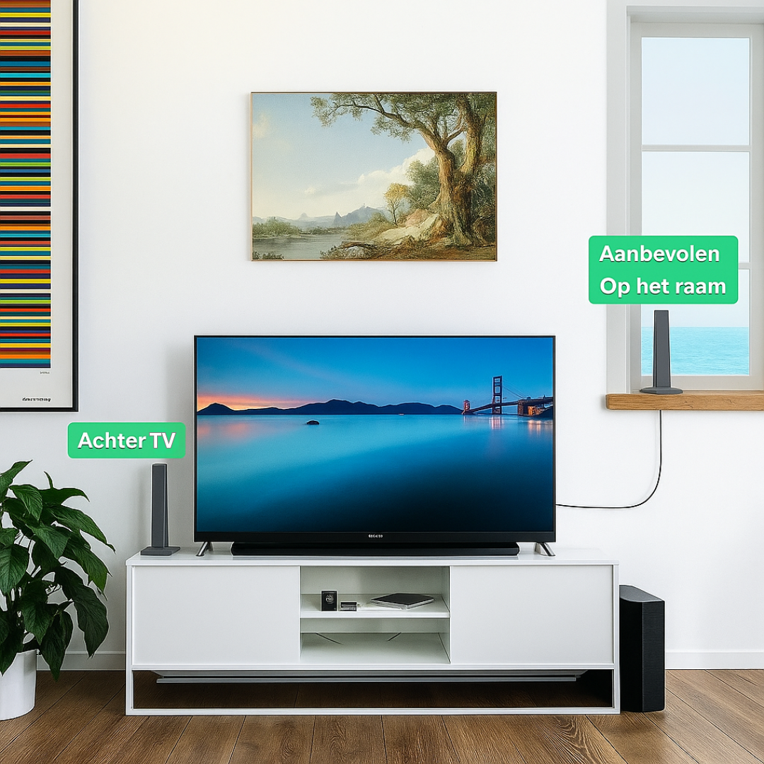 Antenne TV HD numérique d'intérieur, simple à brancher pour une télévision claire et un divertissement garanti.