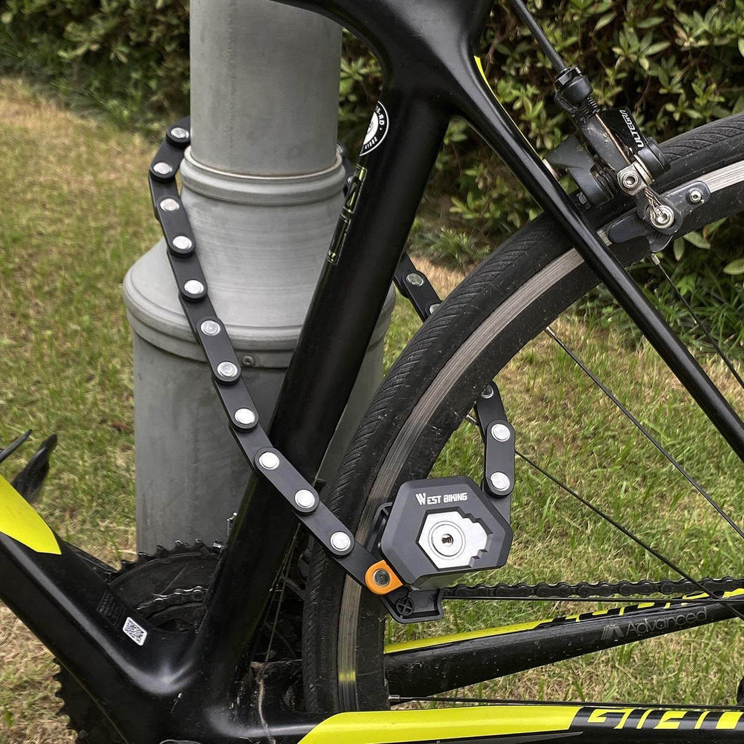 Protection antivol pliable pour vélo, trottinette électrique ou moto. Acier robuste pour sécurité renforcée.