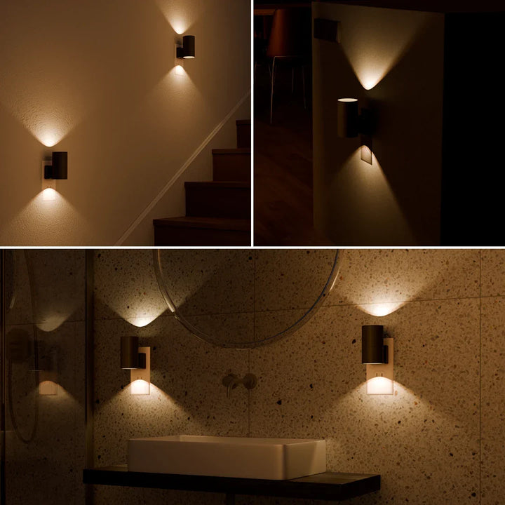 Applique murale Aora design moderne, éclairage LED dimmable puissant et élégant, idéal pour un salon contemporain.