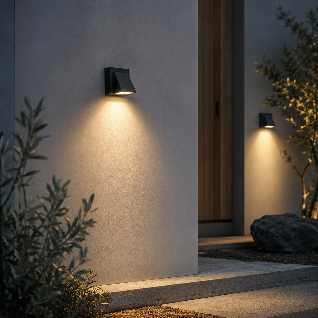 Applique LED extérieure IP65 étanche et robuste. Éclairage mural moderne, idéal pour économie d'énergie dans votre jardin.