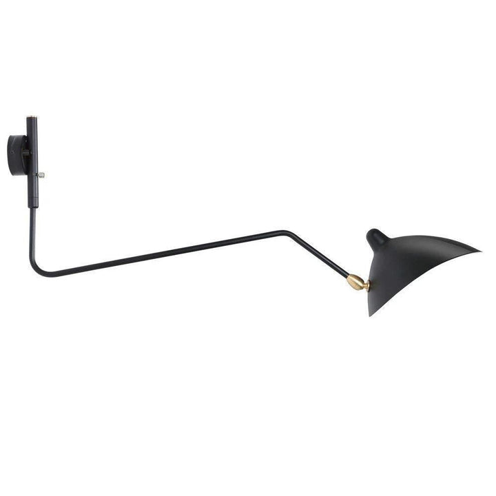 Applique murale minimaliste en métal brossé, idéale pour éclairage de bureau ou décoration intérieure.