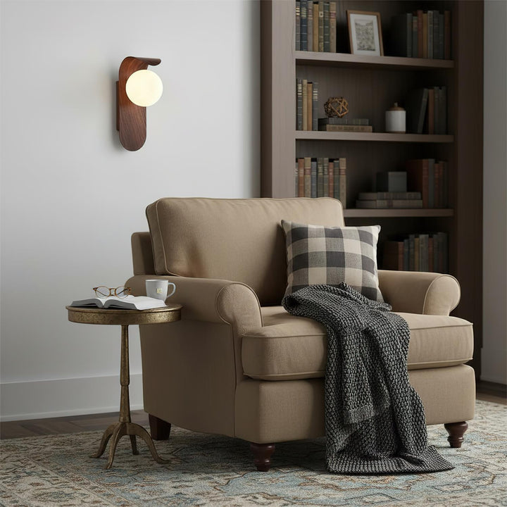 Applique murale globe mat avec ampoule G9, design moderne, idéale pour salle de bain ou terrasse.