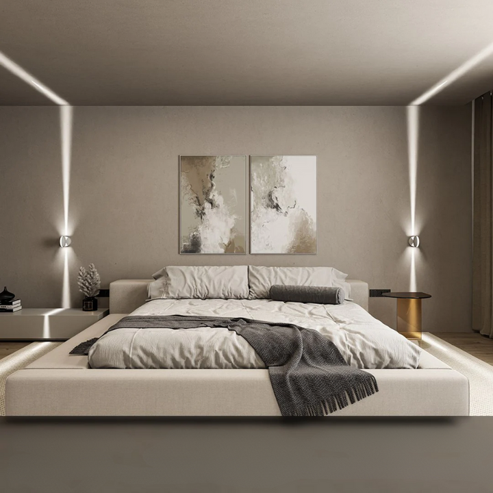 Luminaire mural LED RGB au design moderne pour une décoration intérieure chic et un éclairage d'ambiance.