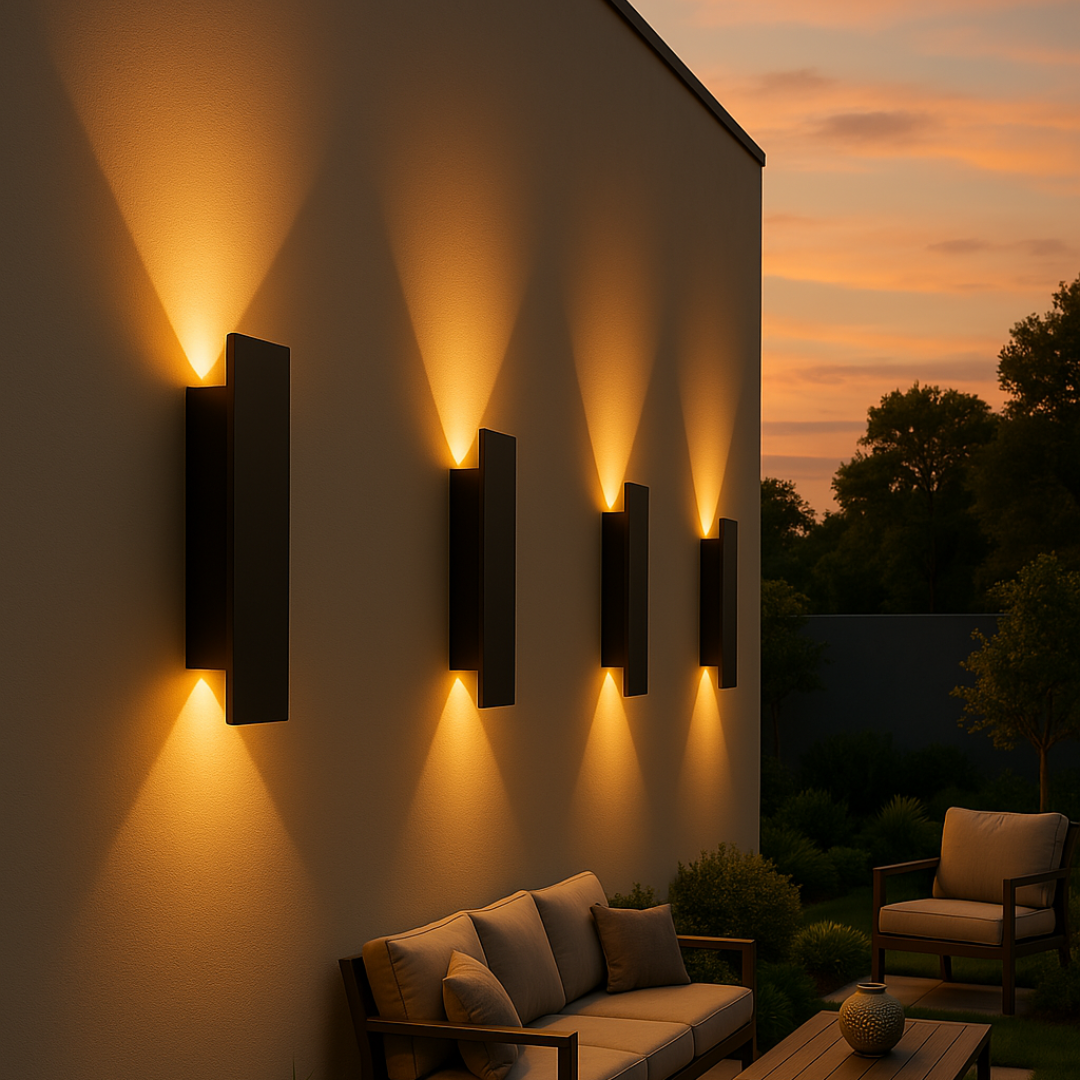 Lumière LED moderne et étanche IP65 pour l'extérieur, crée une ambiance lumineuse dans votre jardin.