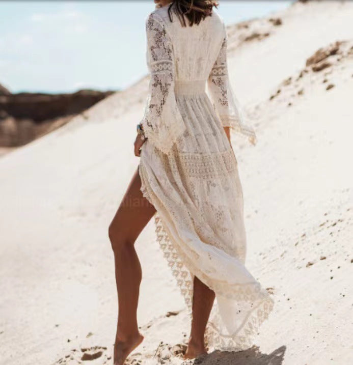 Robe longue bohème Elvira femme, style décontracté chic, parfaite pour le printemps/été. Mode féminine.