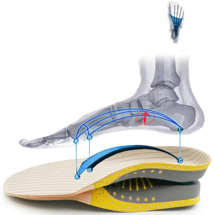 Semelles en gel pour soulagement de la douleur aux pieds, offrent amorti et confort durable unisex.
