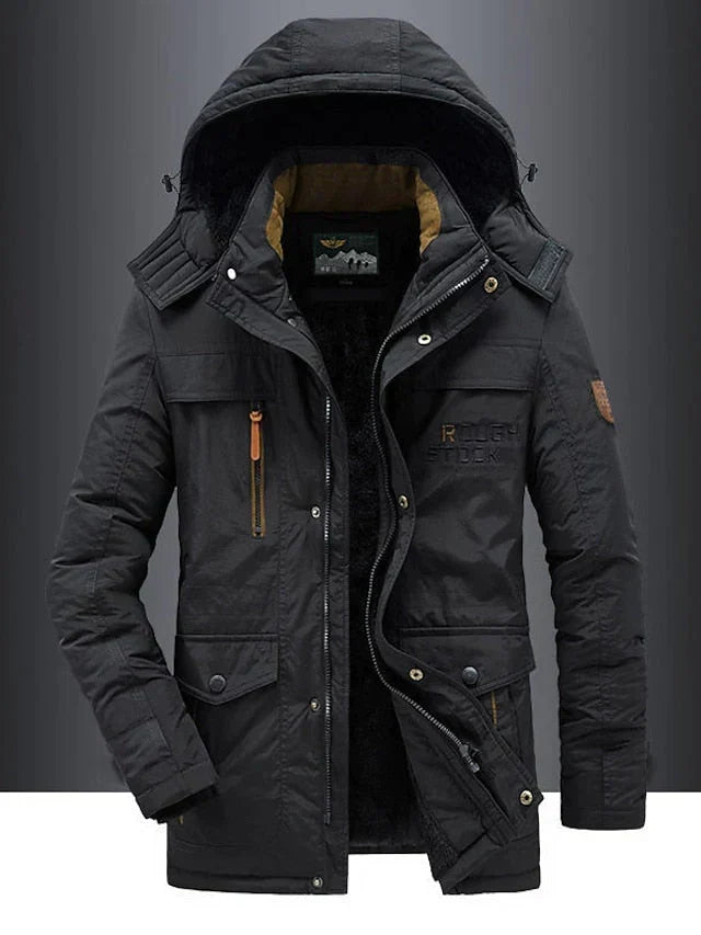 Manteau parka homme chaud et épais à capuche. Veste hiver élégante pour une protection masculine optimale.