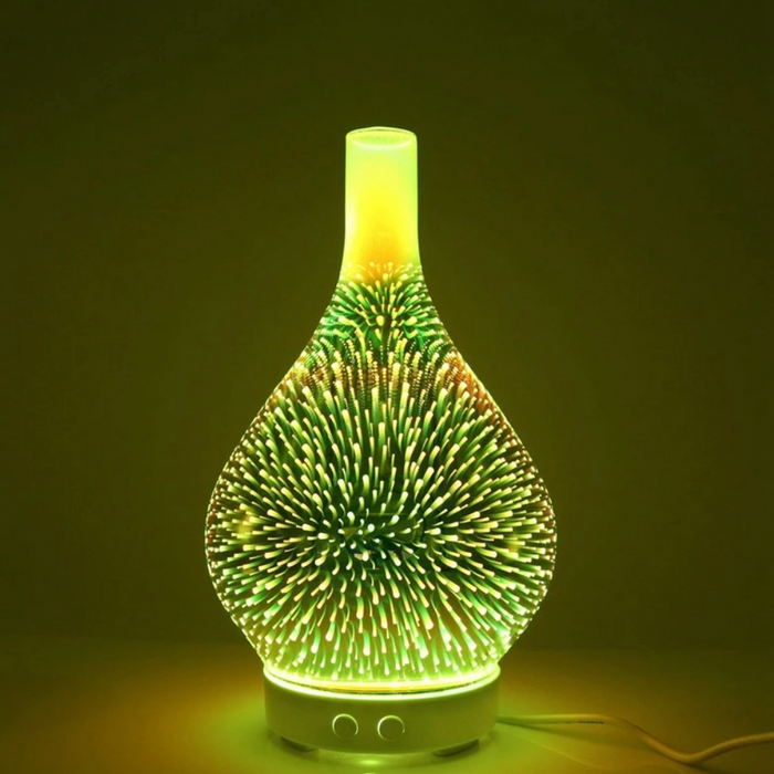 Diffuseur d'huiles essentielles silencieux, humidificateur et lumière LED pour une ambiance relaxante maison.
