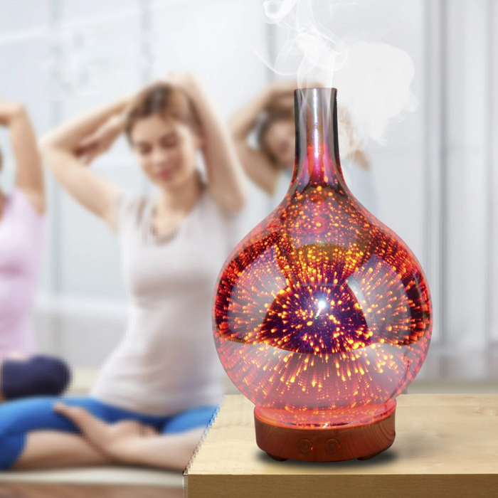 Diffuseur d'arômes LED multicolore, humidificateur silencieux pour une ambiance maison apaisante et décorative.