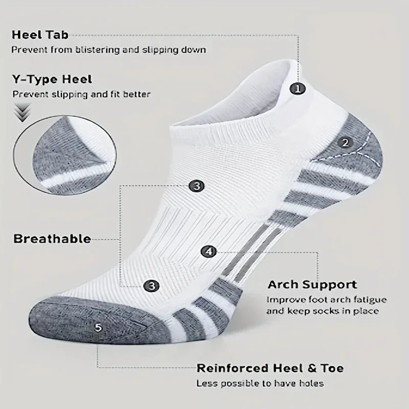 Chaussettes de running fitness, lot de 6 unisexes, grand confort respirant pour la performance sportive.