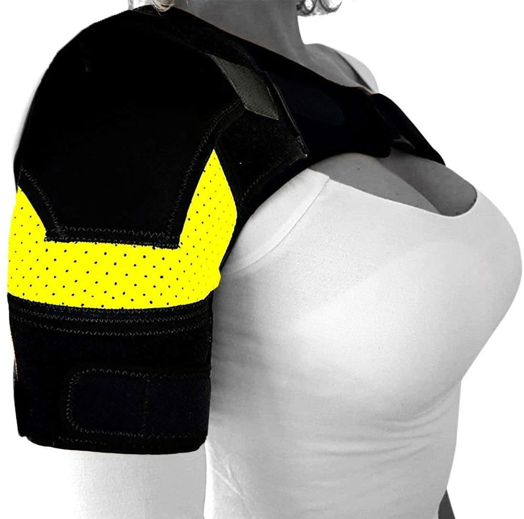 Attelle de compression épaule unisexe pour sport. Soutien optimal contre les blessures et soulagement de la douleur après l'effort.