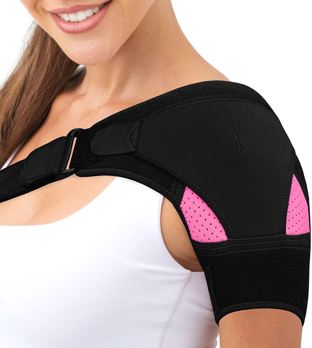 Attelle d'épaule réglable pour un soutien confortable et une compression efficace. Idéale pour douleur, récupération et maintien actif.