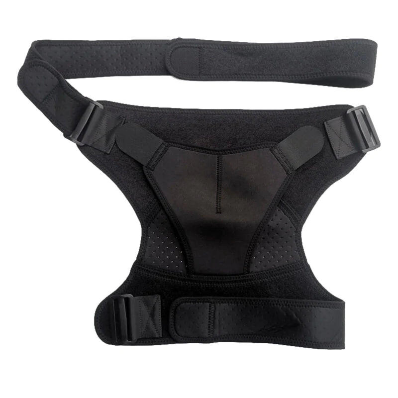 Soutien d'épaule ergonomique, réglable pour blessure ou rééducation, assure confort et stabilité.