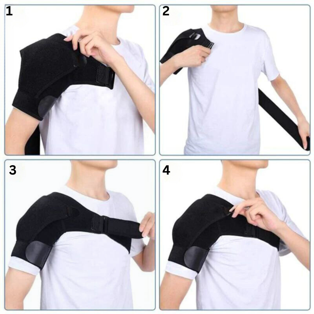 Attelle d'épaule respirante, réglable pour un confort maximal, idéale pour le soutien post-opératoire.