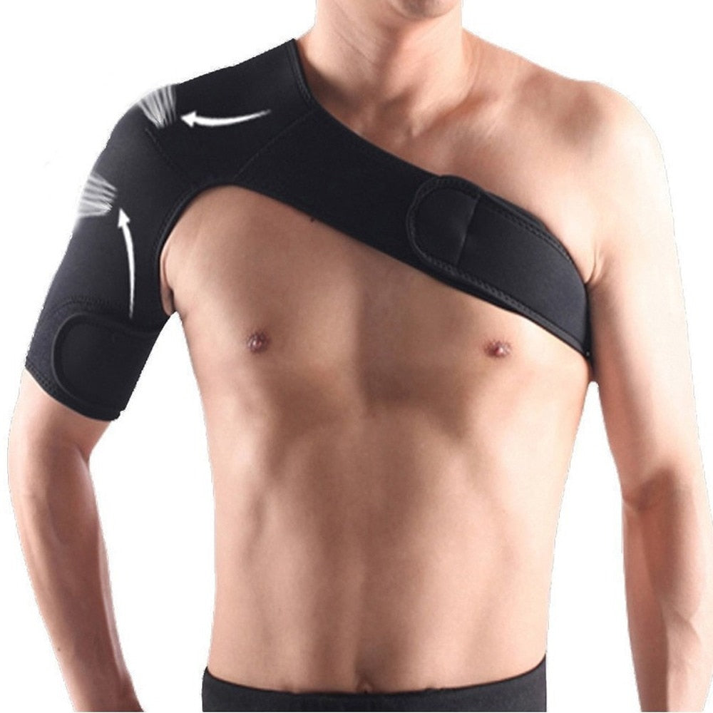 Soutien épaule unisexe réglable, idéal pour protection articulation, sport ou douleur.