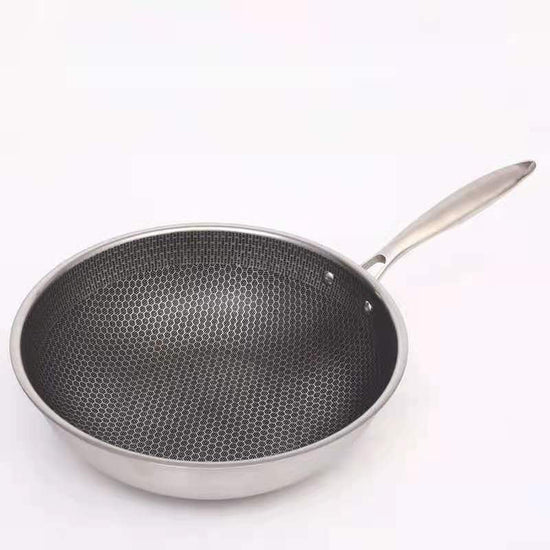 Poêle universelle antiadhésive acier inoxydable, facile à nettoyer après chaque cuisson.