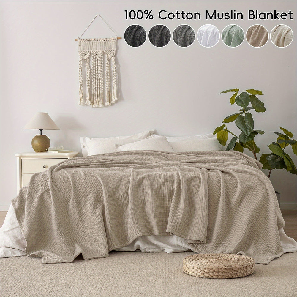 Plaid en coton Cloudsoft doux et polyvalent, idéal pour la décoration de chambre.