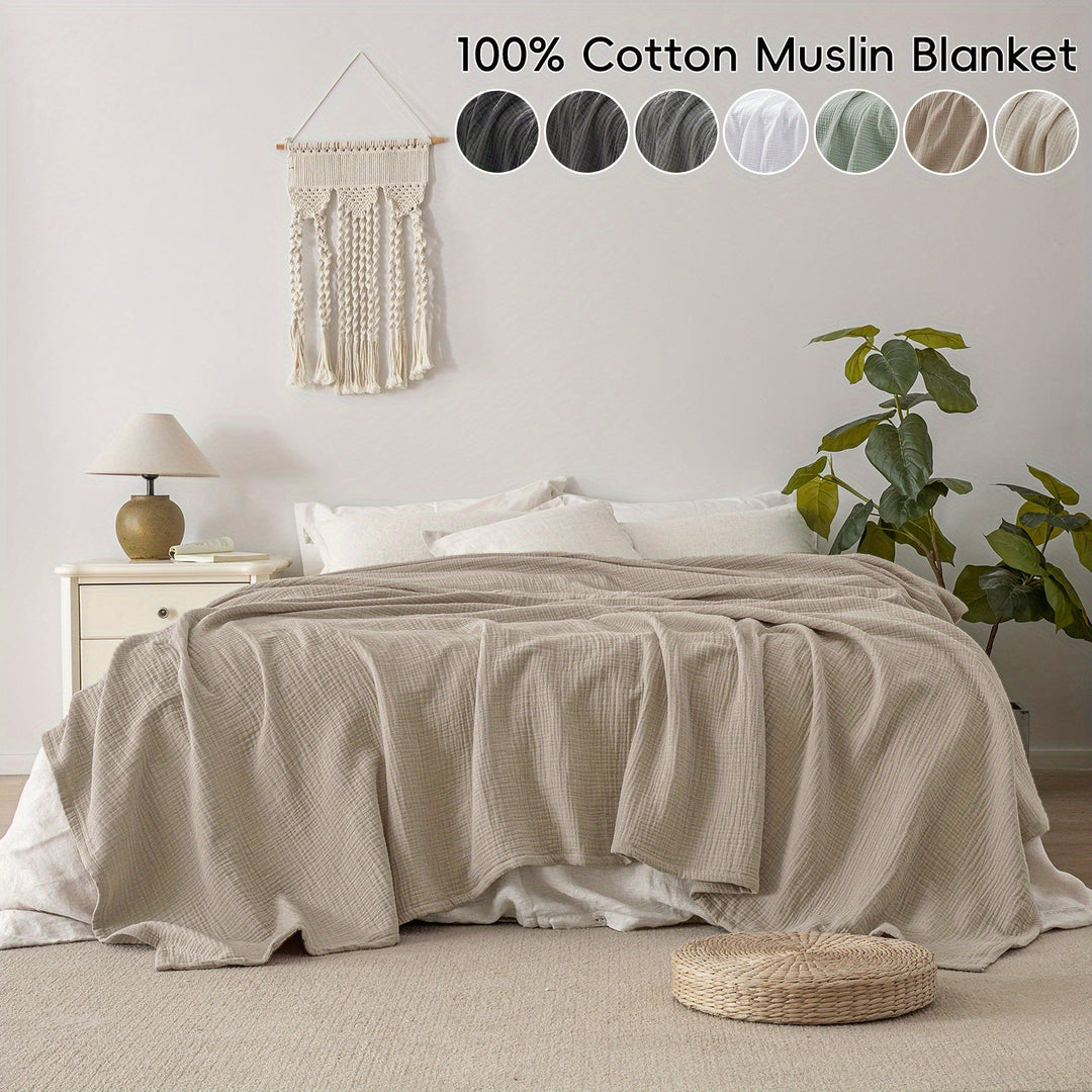 Plaid en coton Cloudsoft doux et polyvalent, idéal pour la décoration de chambre.