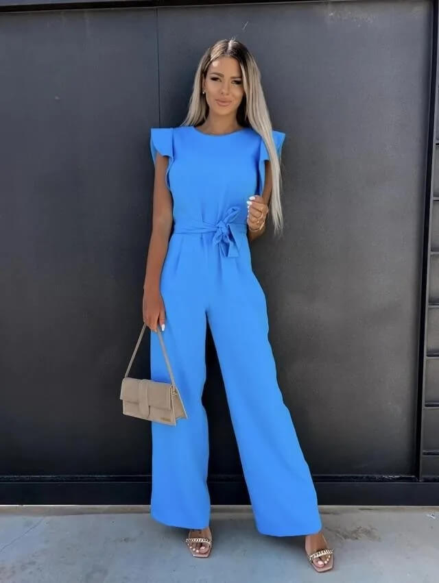Jumpsuit femme confortable et élégant pour l'été, look décontracté chic, parfait pour toute occasion.