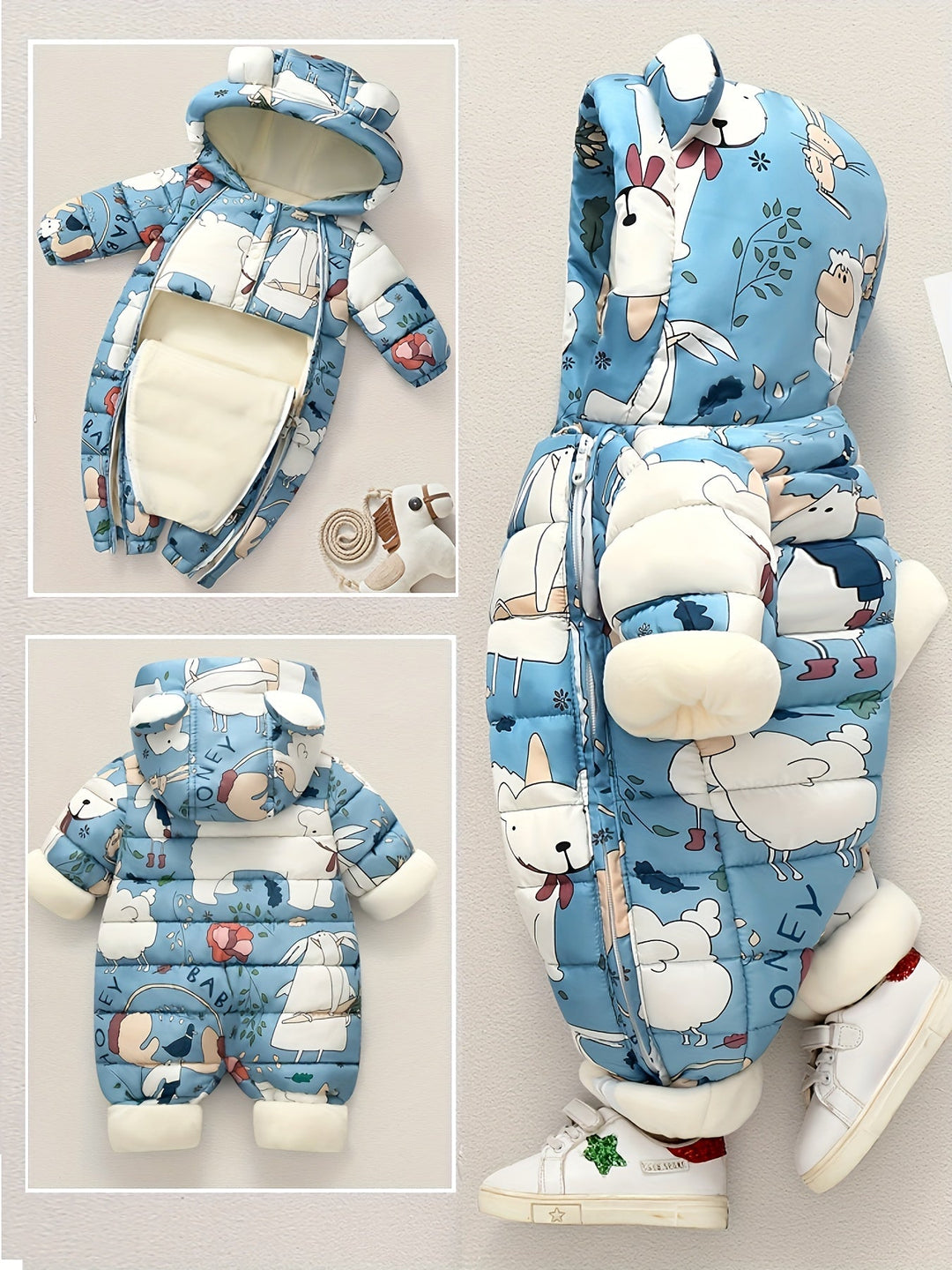 Combinaison d'hiver enfant, chaude et mignonne, parfaite pour garder bébé au chaud et confortable.