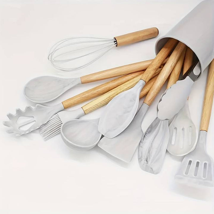 Organisateur d'ustensiles de cuisine moderne en silicone, garde votre cuisine rangée.