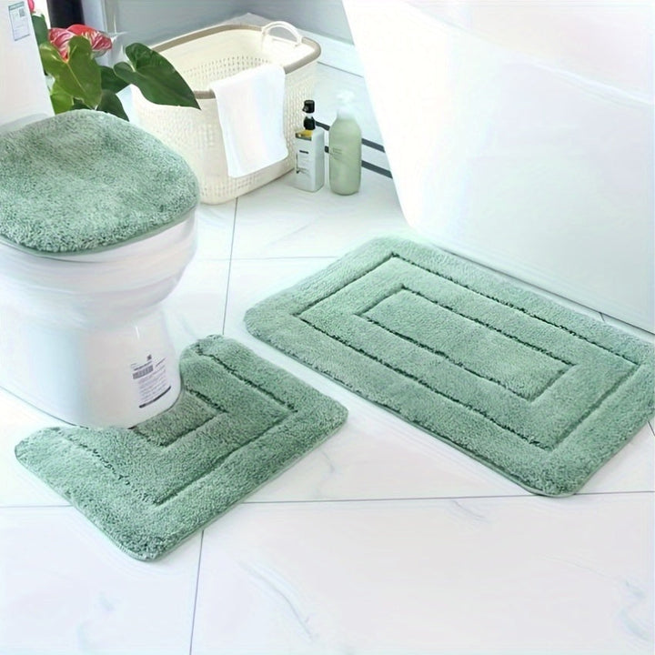 Tapis de sol de salle de bain en fibres ultra-fines, super absorbant et antidérapant, confort assuré sous les pieds.