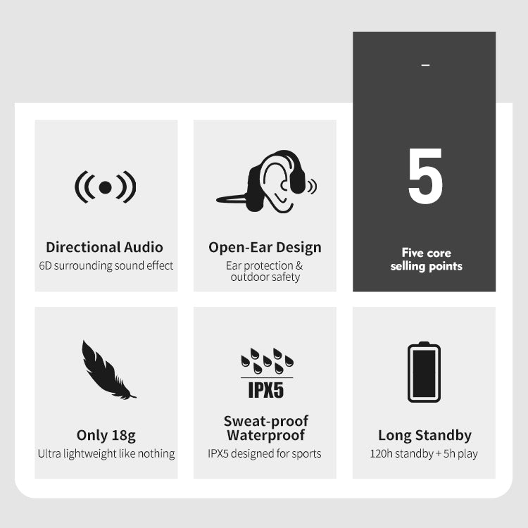 Accessoire sport léger: casque ouvert sans fil, design ergonomique pour confort et son de qualité.