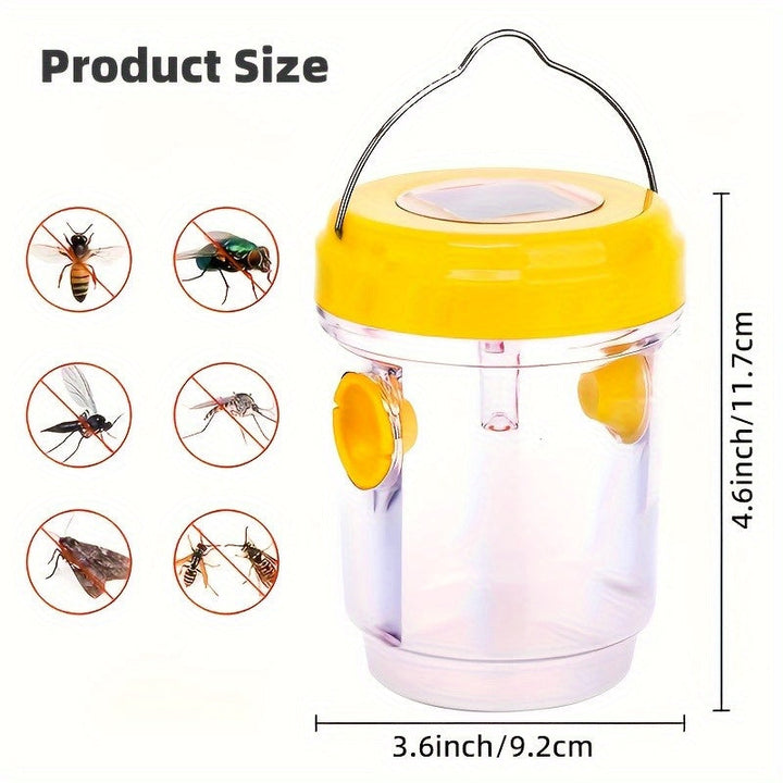 Piège à insectes solaire innovant pour une capture efficace des guêpes et frelons dans les jardins et terrasses.