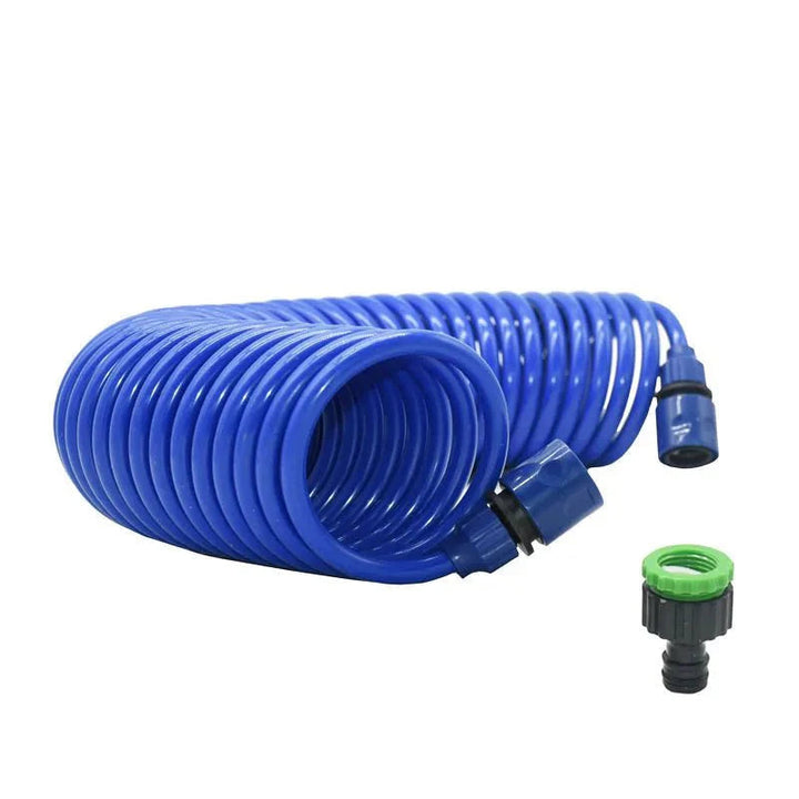 Tuyau de jardin compact et rétractable, solution d'arrosage idéale pour balcons et petits jardins.
