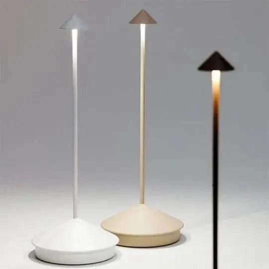 Lampe LED design moderne en aluminium, Spikelight sans fil dimmable, éclairage intérieur/extérieur.