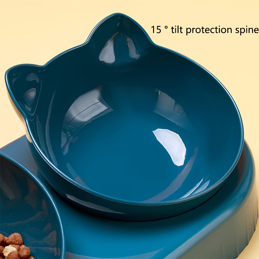 Bols pour chats ergonomiques et inclinés avec distributeur d'eau, favorise le bien-être animal quotidien.